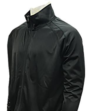 Black Basketball Track Style Zip Front Jacket