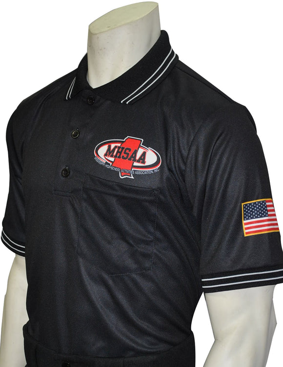 MHSAA Baseball Black Umpire Short Sleeve Shirt