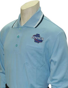 GHSA Softball/Baseball Umpire Long Sleeve Shirt - Powder Blue