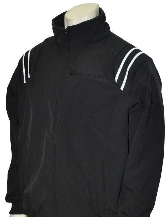 Long Sleeve Microfiber Shell Pullover Jacket - Black with White