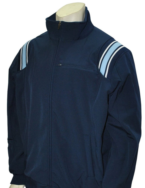 Long Sleeve Microfiber Shell Pullover Jacket - Navy with Powder