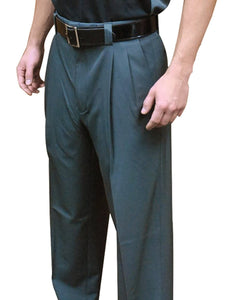 4-Way-Stretch Pleated Pants with Expander Waistband - Charcoal Grey