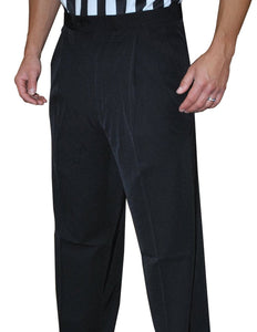 Men's 4-Way Stretch Black Pleated Pants with Slash Pockets