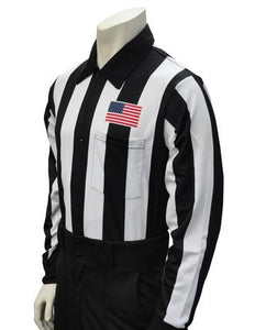 2 1/4" Long Sleeve Football Referee Sleeve Shirt with Flag on Left Chest