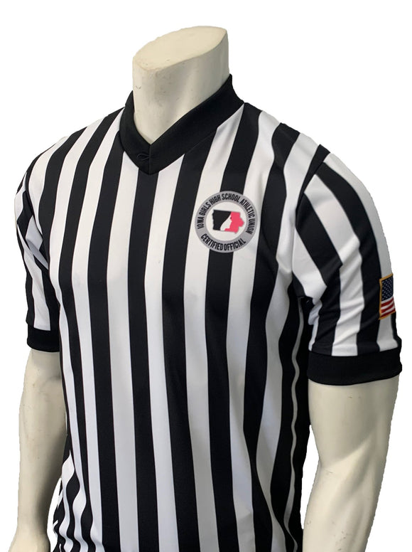 IGHSAU Basketball Men's Body-Flex Referee Shirt with Side Panels