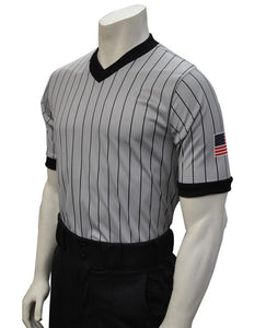 Basketball Body-Flex Men's Grey Referee Shirt - With USA Flag