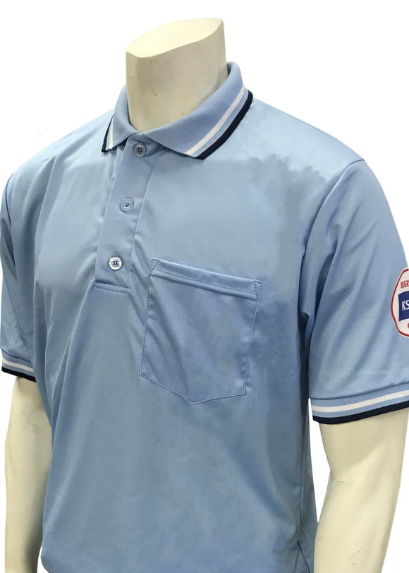 KSHSAA Baseball/Softball Umpire Short Sleeve Shirt - Powder Blue