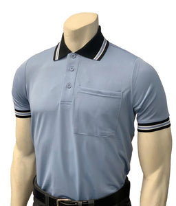 NEW Traditional Body-Flex Umpire Short Sleeve Shirt - Powder Blue/Black